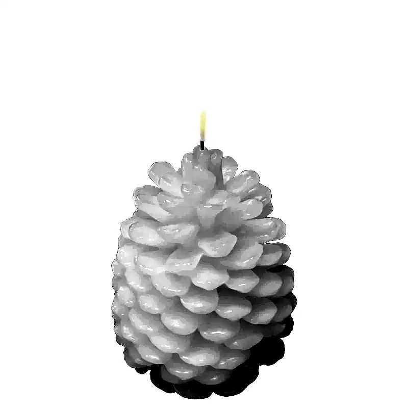 Pine Cone Candle - White XMAS-0012